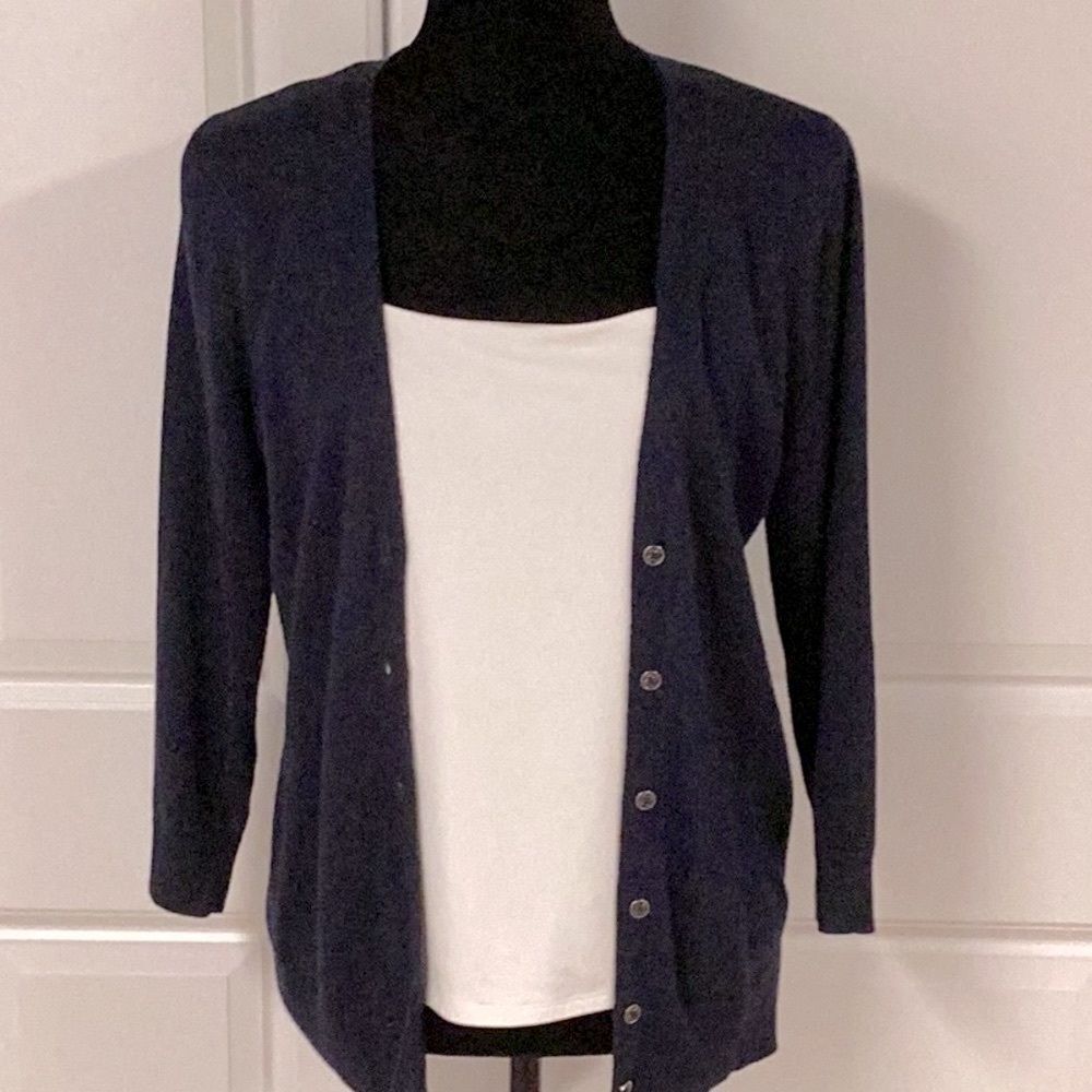 New York & Company Navy Blue Cardigan